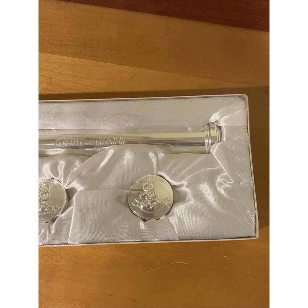 Baby Silver Plated Birth Certificate Tooth Hair Box New In Box